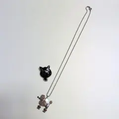 プードル キャット 猫 犬 ネックレス ブローチ