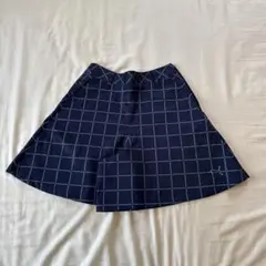 ネイビー チェック柄 キュロット