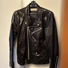 VANQUISH ブラック ダブルライダースジャケット S ※画像4背中に裂目有