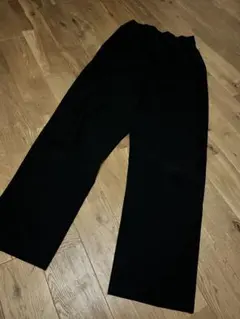 ブラックワイドパンツ ウエストゴム ポケットのサムネイル