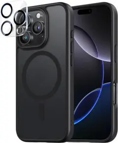 ニマソ iPhone 16 ProMax用 ケース + カメラフィルム ブラック