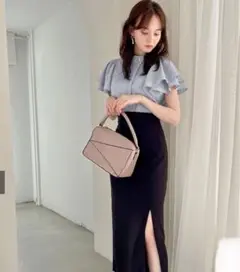 GRL al151 ダブルフリルスリーブハイネックブラウス