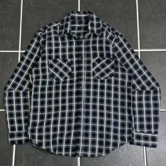 80s vintage【プリント　コーデュロイシャツ　チェック　開襟　レア】