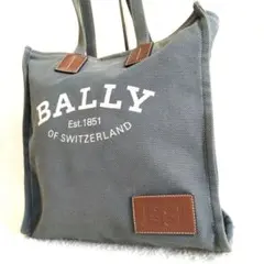 BALLY バリー ロゴプリント ロゴレザー キャンバス トートバッグ 激レア
