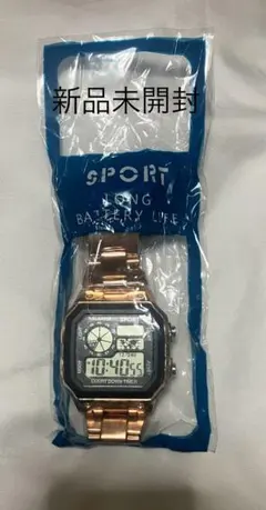 デジタル腕時計 ローズゴールド色 新品未開封