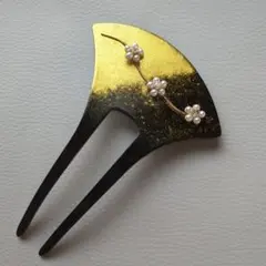 簪　かんざし　バチ型　金　花 キラキラ　髪飾り　着物　和装　洋装　パール　上品
