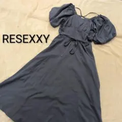 RESEXXY パフスリーブハイウエストフレアワンピース