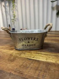 ブリキ フラワーバケツ FLOWERS & GARDEN｜ガーデニング｜カフェ