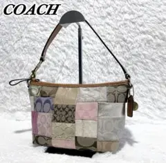 希少✨COACH ワンショルダー　パッチワーク　シグネチャー　マルチカラー