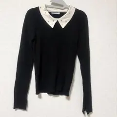 NATURAL BEAUTY BASIC 黒 リブニット 長袖