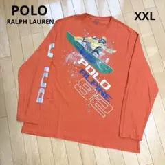 希少 ポロ ラルフローレン スノーボード ロンT オレンジ XXL 大きいサイズ