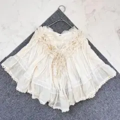 FURFUR フリル レース 半袖ブラウス アイボリー フリー フェミニンのサムネイル
