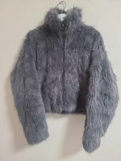 【未着用】ファージャケット　グレー