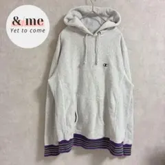 希少　青タグ　チャンピオン　リバースウィーブパーカー　リブ配色　裏起毛　メンズM