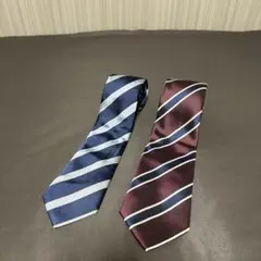 ネクタイ レジメンタル 2本セット ネイビー レッド ストライプ ボーダー