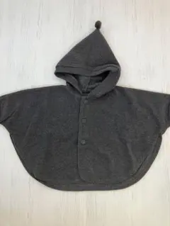 COMME CA ISM フード付きポンチョ 50~80cm グレー