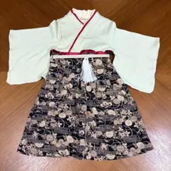 美品 スウィートマミー オーガニックコットンベビー袴ロンパース 90cm 緑