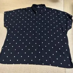 UNIQLO ドット柄シャツ　黒