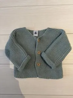 PETIT BATEAU ミントグリーン カーディガン 6m