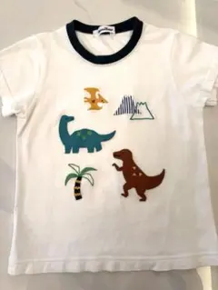 ファミリア　恐竜刺繍ホワイトTシャツ　110
