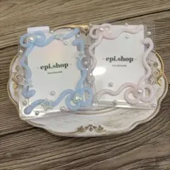 202♡ ホイップデコ トレカケースデコ バレエコア リボン 水色 ピンク