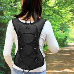 撥水 軽量 ランニング リュック 反射 トレラン 防水 散歩 ロードバイク 黒