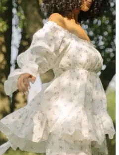 新品　未使用　タグ付き　ジェラピケ シフォン 長袖チュニック 花柄