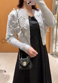 snidel リボンモチーフカーディガン