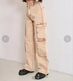 just a noon デニムカーゴパンツ ワイドシルエット デニム