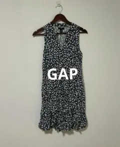 GAP ギャップ アニマルプリント ノースリーブ ワンピース XXS 総柄　猫