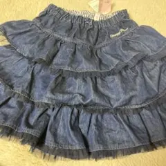 メゾピアノ 三段フリルキュロットスカート　140