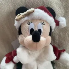 タグ付き ディズニー　クリスマス　ぬいぐるみバッジ　ミニー　クリスマス2025