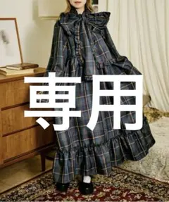 kutirクティールとレトロ2WAYフリルボウタイチェックワンピース