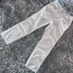 GU ジーユー ボーイフレンドアンクルジーンズ ホワイト サイズ61