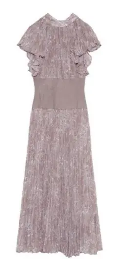 snidel ウエストリブプリントワンピース　モカ