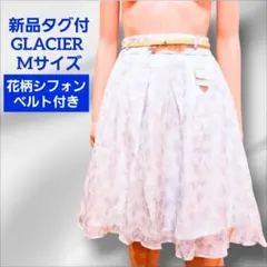 新品 ハニーズ GLACIER スカート M シフォン 花柄 ひざ丈