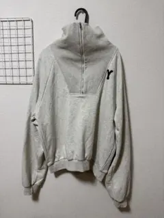 ハーフジップ スウェット グレー