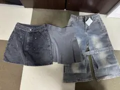 グレイル　GRL インナーパンツ付スカート＆スカート＆デニムパンツ　まとめ売りのサムネイル
