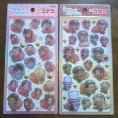 【正規品】うるちゅるポップシール　名探偵コナン いちご・パン　2点セット