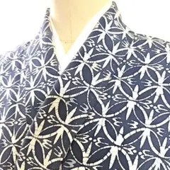 6k446 着物　正絹　単衣　小紋　紺　青　白　ピンク　柄物　和装