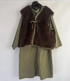 【coen】5WAYファーベスト付き モッズコート