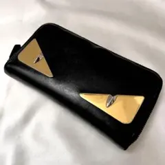 ✨美品✨フェンディ　モンスター　長財布　ラウンドファスナー　ブラック×ゴールド