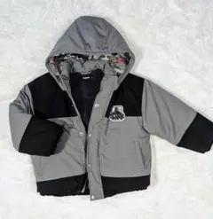 XLARGE KIDS 中綿 ジャケット 110 フード付き グレー×ブラック