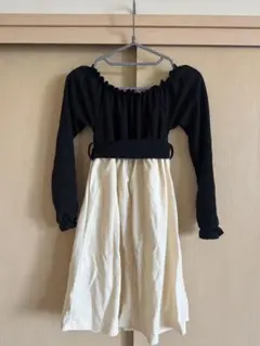 SHEIN キッズ ワンピース ブラック×ホワイト 9Y