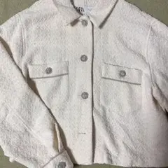 ZARA アイボリー クロップドジャケット