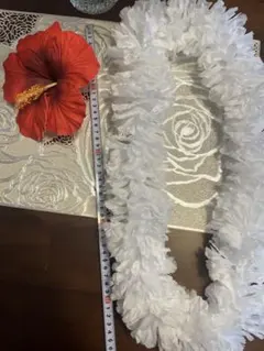 ホワイトレイ ハイビスカスピック付き 約70cm