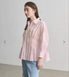 美品 ヒロココシノ しわ加工ウエストリボンブラウス 半袖 M - メルカリ