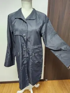 BILL EVANCE 黒色のロングコート ヒョウ柄