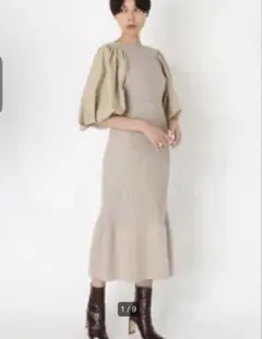神崎めぐみさん着用　Styling/ バルーンスリーブ ニットワンピース