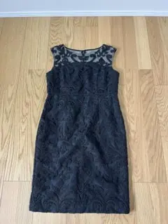 Diagramパーティードレス　ブラック　刺繍　膝丈